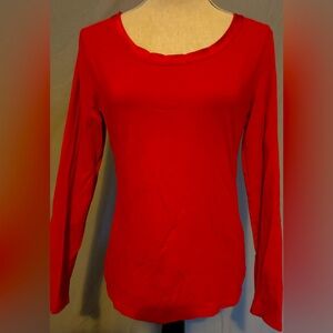 EUC Ann Taylor sweater in red size medium. There is a ribbon on the neckline